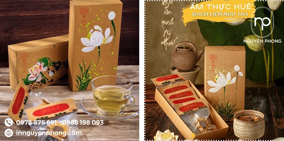 In hộp giấy kraft đựng trà